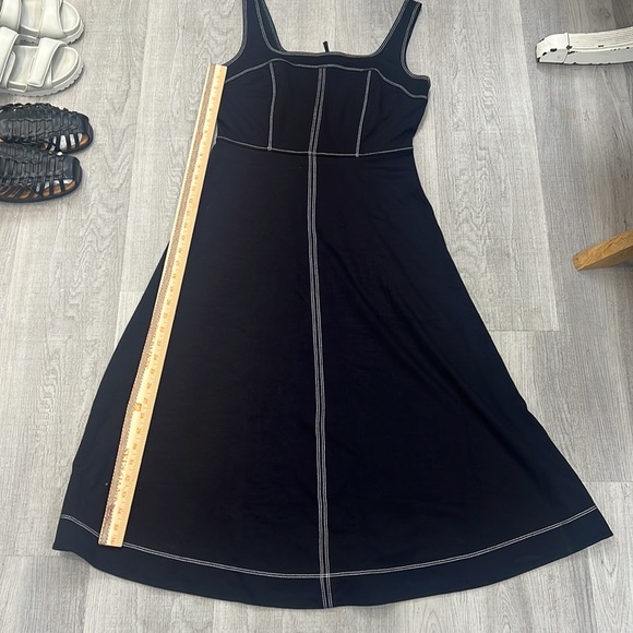 SOLD!!!LOFT Black Fit & Flare Midi Dress with Contrast Stitching – Size 8 - Picture 10 of 12